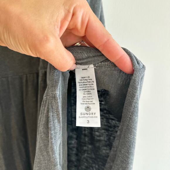 Sundry for Evereve Tiered Pull On Midi Skirt Pigment Soft Black L NWT - Picture 9 of 9